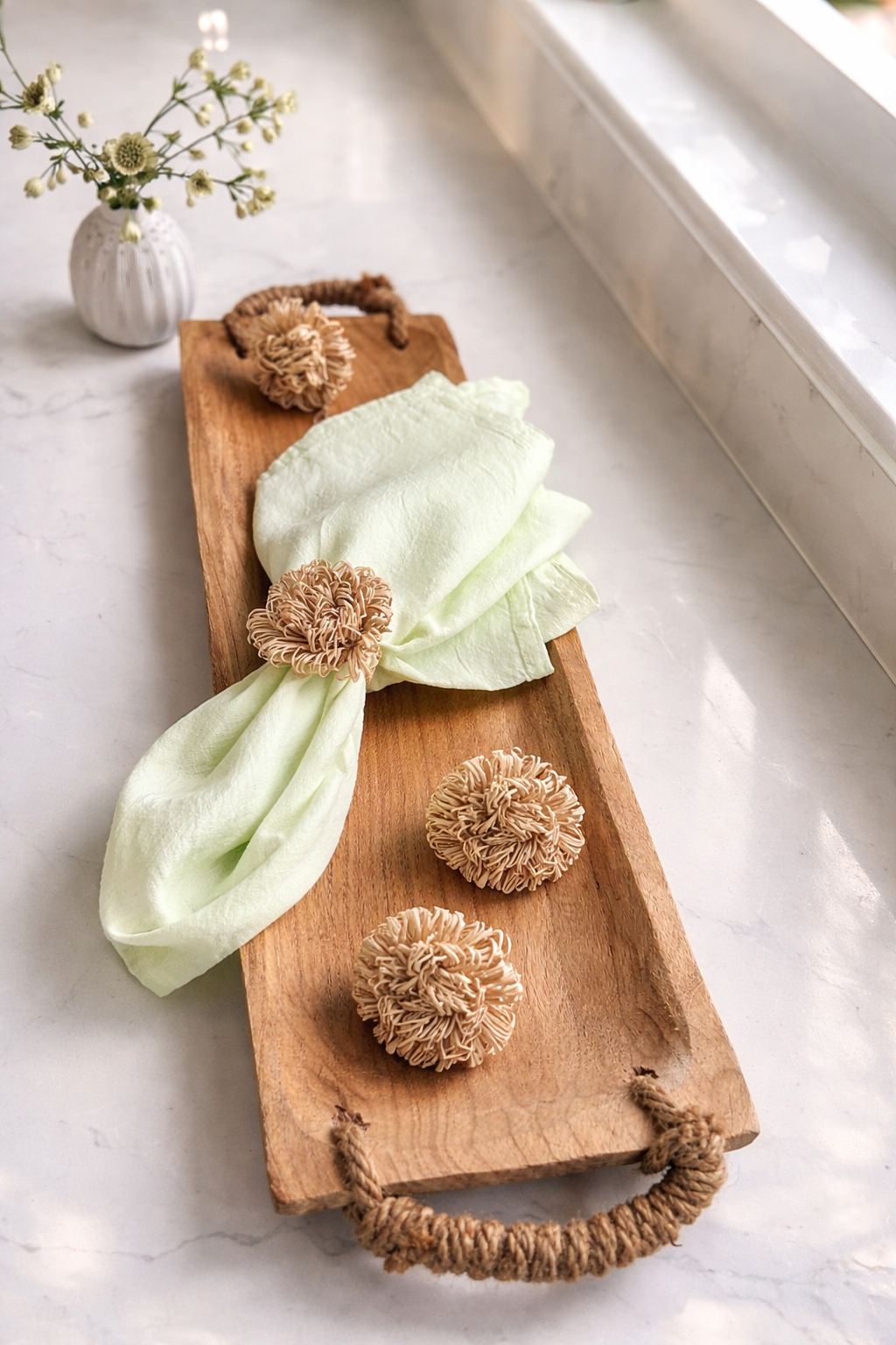 Cordillera Pompom Napkin Ring - Sets